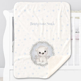 Niedlicher Eisbärenjunge Name Winter Warm White Bl Sherpadecke