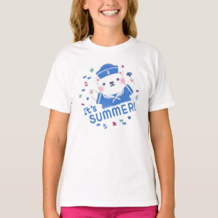Niedlicher Eisbärensailor in der Sommerhitze T-Shirt