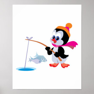 niedlicher Eisfischer Poster
