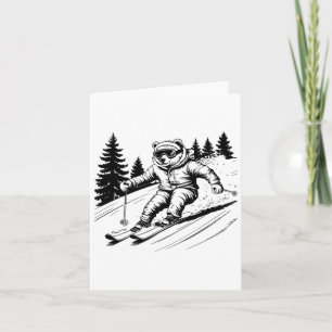Niedlicher Eispolarbär Skifahren Schneeschuhwander Karte