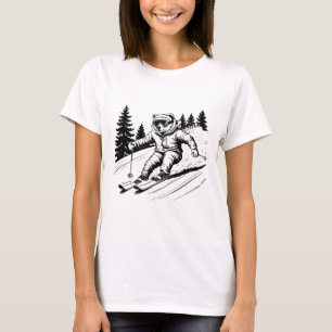 Niedlicher Eispolarbär Skifahren Schneeschuhwander T-Shirt