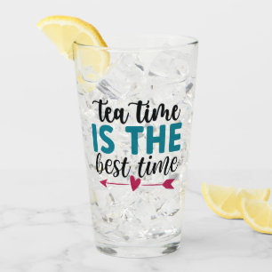 niedlicher Eistee liebt Wortkunst Glas