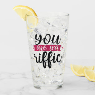 niedlicher Eistee liebt Wortkunst Glas