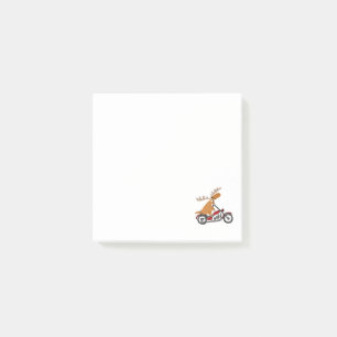Niedlicher Elch-Reitmotorrad-Cartoon Post-it Klebezettel