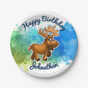 Niedlicher Elch-Teller Pappteller