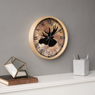 niedlicher Elchkopf Uhr