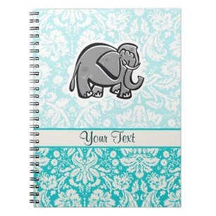 Niedlicher Elefant; aquamarin Notizblock