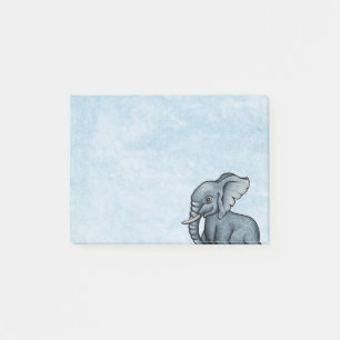 Niedlicher Elefant auf Blue Post-It-Notes Post-it Klebezettel