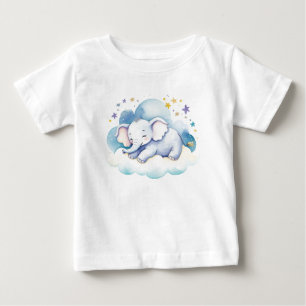 Niedlicher Elefant auf dem Mond - Baby T-shirt