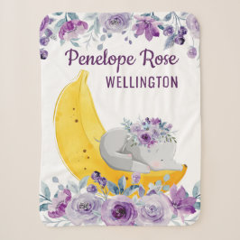 Niedlicher Elefant auf einer Banane + Violette Blu Sherpadecke