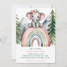 Niedlicher Elefant auf einer Rainbow-Baby-Dusche