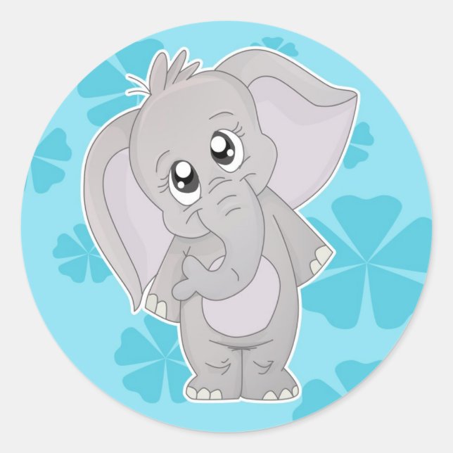 Niedlicher Elefant-Aufkleber groß Runder Aufkleber (Vorderseite)