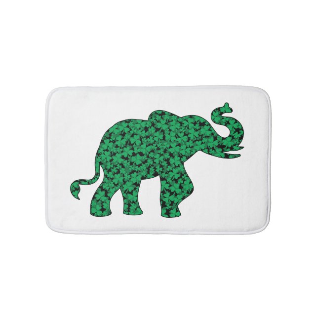 niedlicher Elefant aus Kleeblättern Badematte (Vorderseite)