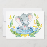 Niedlicher Elefant Baby Boy Blue und Grau