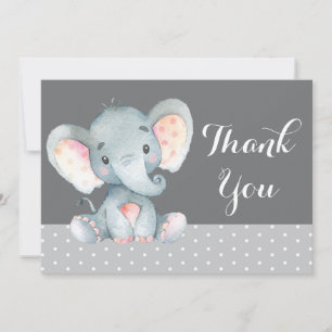 Niedlicher Elefant Baby Grau Dankeskarte