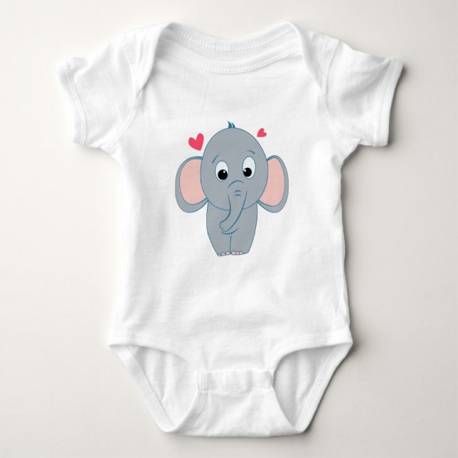 Niedlicher Elefant Baby Strampler (Vorderseite)