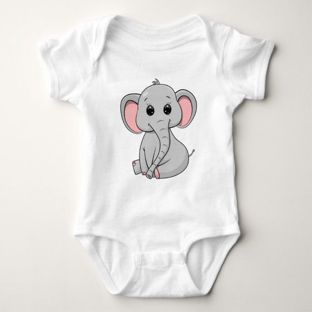 Niedlicher Elefant Baby Strampler (Vorderseite)