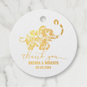 Niedlicher Elefant danke Typografie Geschenkanhänger