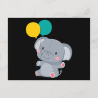 Niedlicher Elefant, der einen Ballon hält