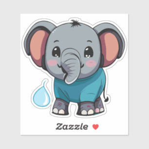 Niedlicher Elefant, der Wasser aus dem Kofferraum Aufkleber