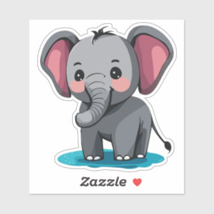Niedlicher Elefant, der Wasser aus dem Kofferraum  Aufkleber