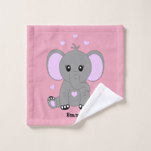 Niedlicher Elefant für Mädchen in rosa Waschlappen