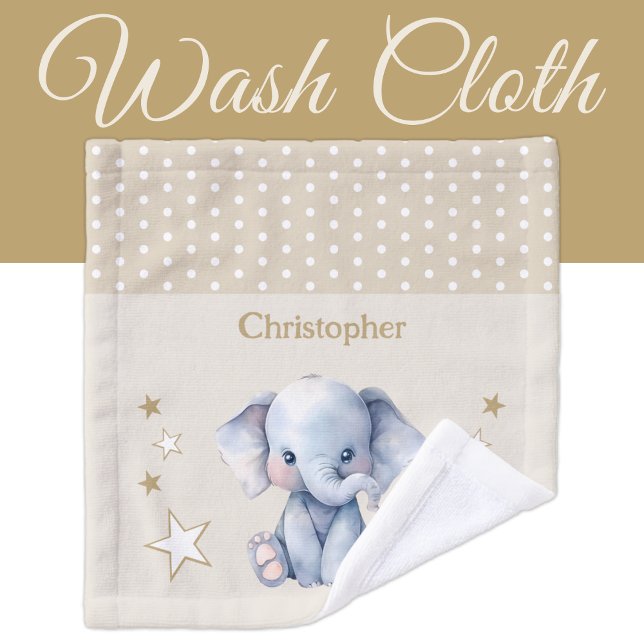 Niedlicher Elefant geben den Namen Polka dots star Waschlappen (Von Creator hochgeladen)