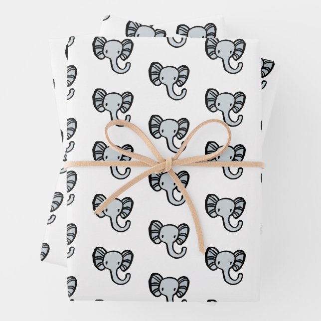 Niedlicher Elefant Geschenkpapier Set (Beispiel)