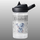 Niedlicher Elefant gibt Sternenjungen graue Namen Trinkflasche<br><div class="desc">CamelBak Eddy® Wasserflasche für Kinder. Personalisieren mit einem Namen. Diese Wasserflasche enthält einen niedlichen Elefanten mit Sternen in den Farben grau und weiß.</div>