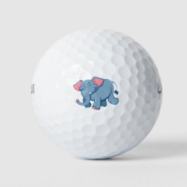 Niedlicher Elefant Golfball (Vorderseite)
