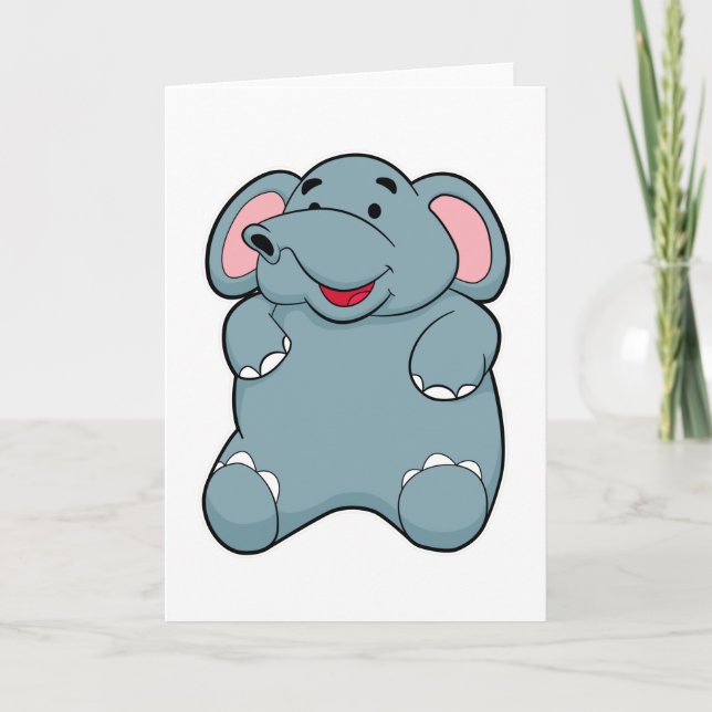 Niedlicher Elefant Karte (Vorderseite)