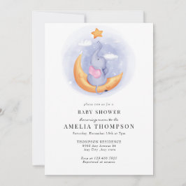 Niedlicher Elefant | Kinderdusche Einladung