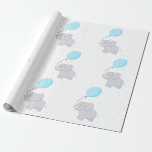 Niedlicher Elefant mit Ballon Geschenkpapier