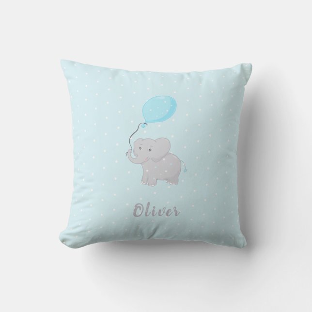 Niedlicher Elefant mit Ballon Kissen (Vorderseite)