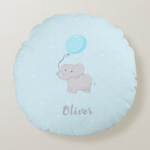 Niedlicher Elefant mit Ballon Rundes Kissen