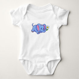 Niedlicher Elefant mit Blume, Baby Bodysuit Baby Strampler