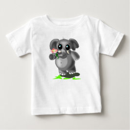 Niedlicher Elefant mit Blume Baby T - Shirt