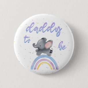 Niedlicher Elefant mit farbenfroher Regenbogen Dad Button