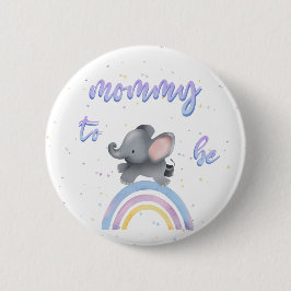 Niedlicher Elefant mit farbenfroher Regenbogen-Mom Button