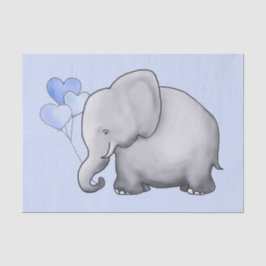 Niedlicher Elefant mit Herzen steigt Seidenpapier