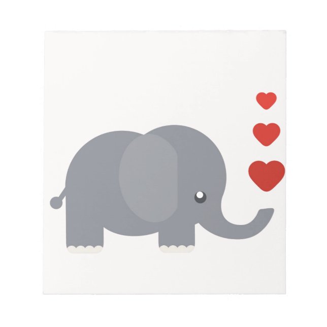 Niedlicher Elefant mit herzlicher, skurriler Liebe Notizblock (Vorderseite)
