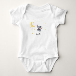 Niedlicher Elefant mit kleiner Butterfly-Baby-Body Baby Strampler