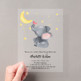 Niedlicher Elefant mit kleiner Schmetterlingsdusch Acryleinladungen
