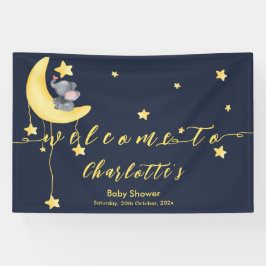 Niedlicher Elefant mit kleiner Schmetterlingsdusch Banner