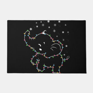 niedlicher Elefant mit Leinen fröhlichen Weihnacht Fußmatte