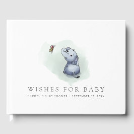 Niedlicher Elefant mit Schmetterlingsbabydusche Gästebuch