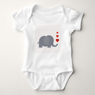 Niedlicher Elefant mit wunderlicher Liebe der Baby Strampler