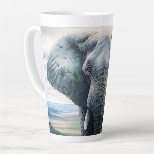 Niedlicher Elefant Nah Milchtasse