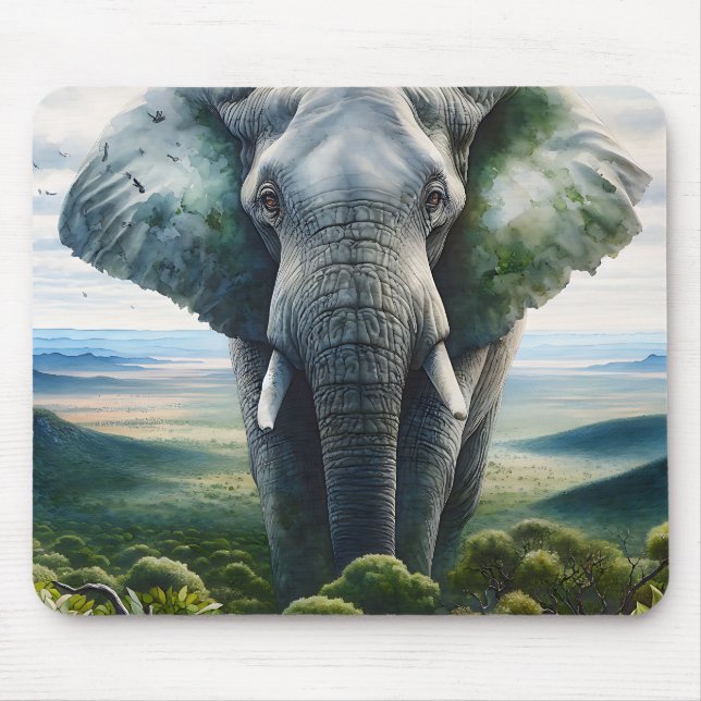 Niedlicher Elefant Nah Mousepad (Vorne)