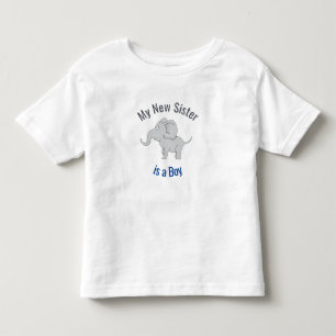 Niedlicher Elefant Neue Schwester ist ein Junge Kleinkind T-shirt